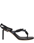 Off-White Black Leather Flip-Flop Sandals
