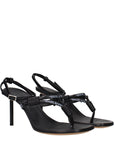 Off-White Black Leather Flip-Flop Sandals