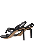Off-White Black Leather Flip-Flop Sandals