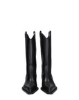 Off-White Black Leather High Heel Boots