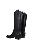 Off-White Black Leather High Heel Boots