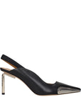 Off-White Black Leather High Heel Pumps