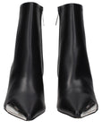 Off-White Black Leather Ankle Boots