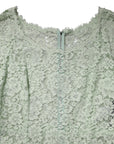 Dolce & Gabbana Mint Green Floral Lace Trim Midi Dress