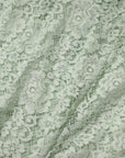 Dolce & Gabbana Mint Green Floral Lace Trim Midi Dress