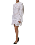 Dolce & Gabbana White Cut Out A-line Sheath Mini Dress