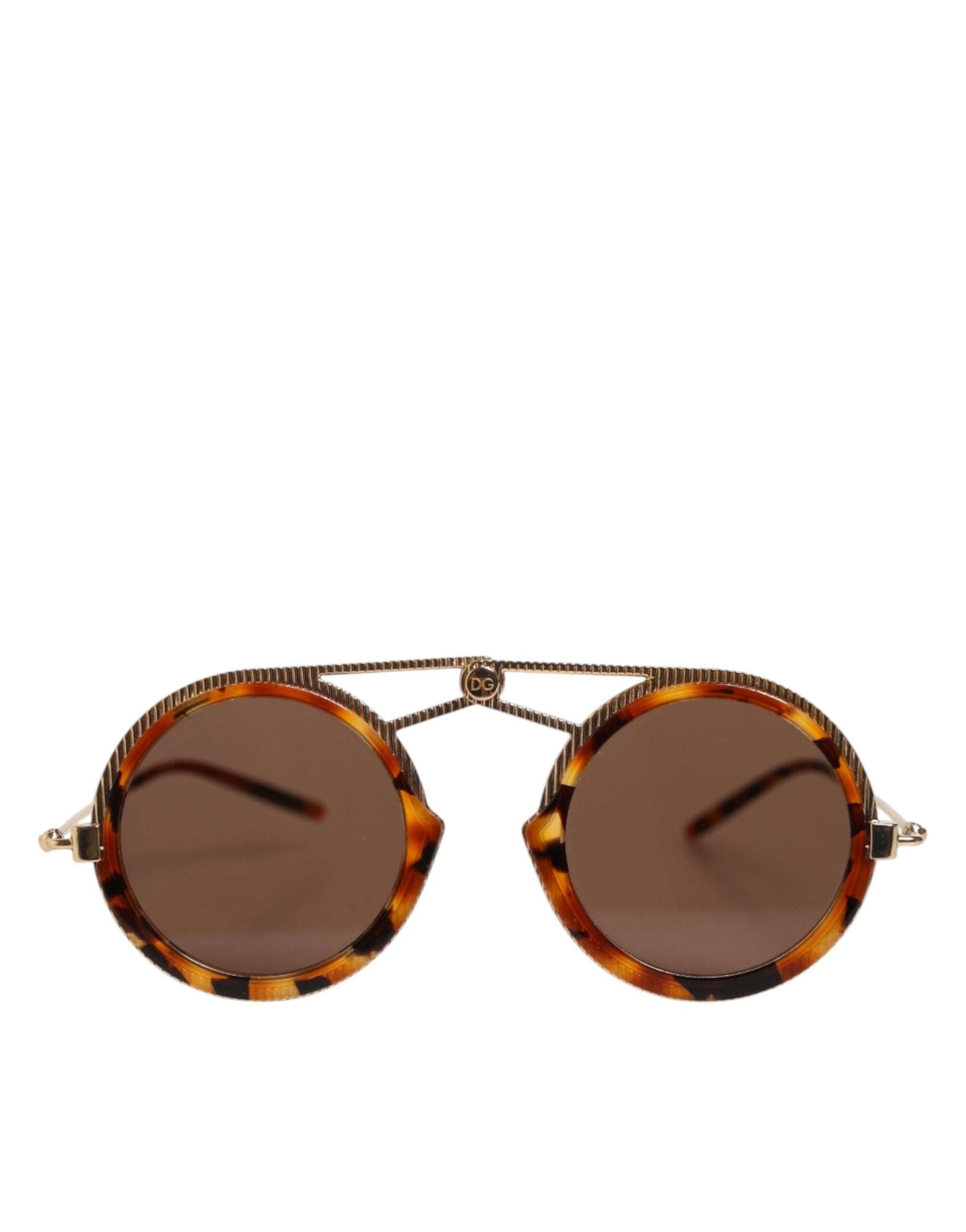 Dolce &amp; Gabbana Gold Havana Frame DG Fatto A Mano Eyewea Sunglasses