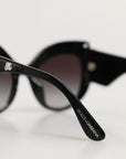 Dolce & Gabbana Black Silver Sequin Butterfly Polarized Sunglasses