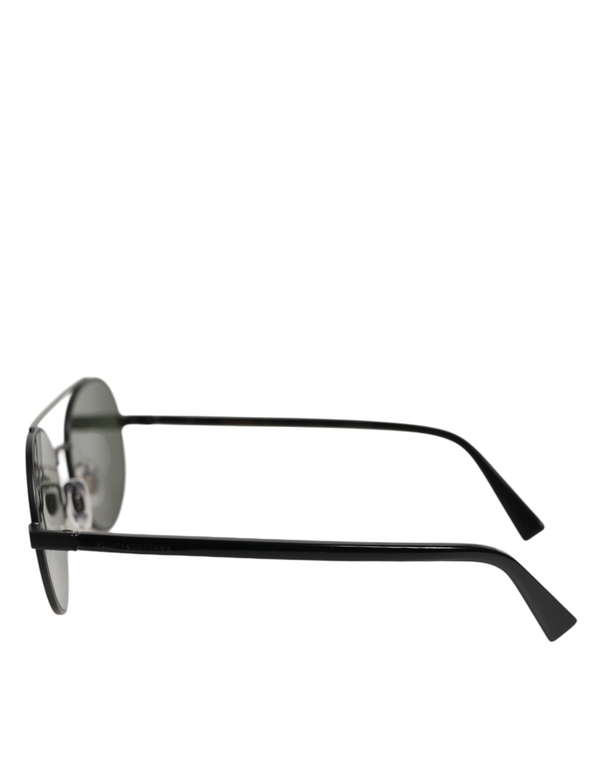 Dolce &amp; Gabbana Matte Black Steel Frame Gray Lens Sunglasses