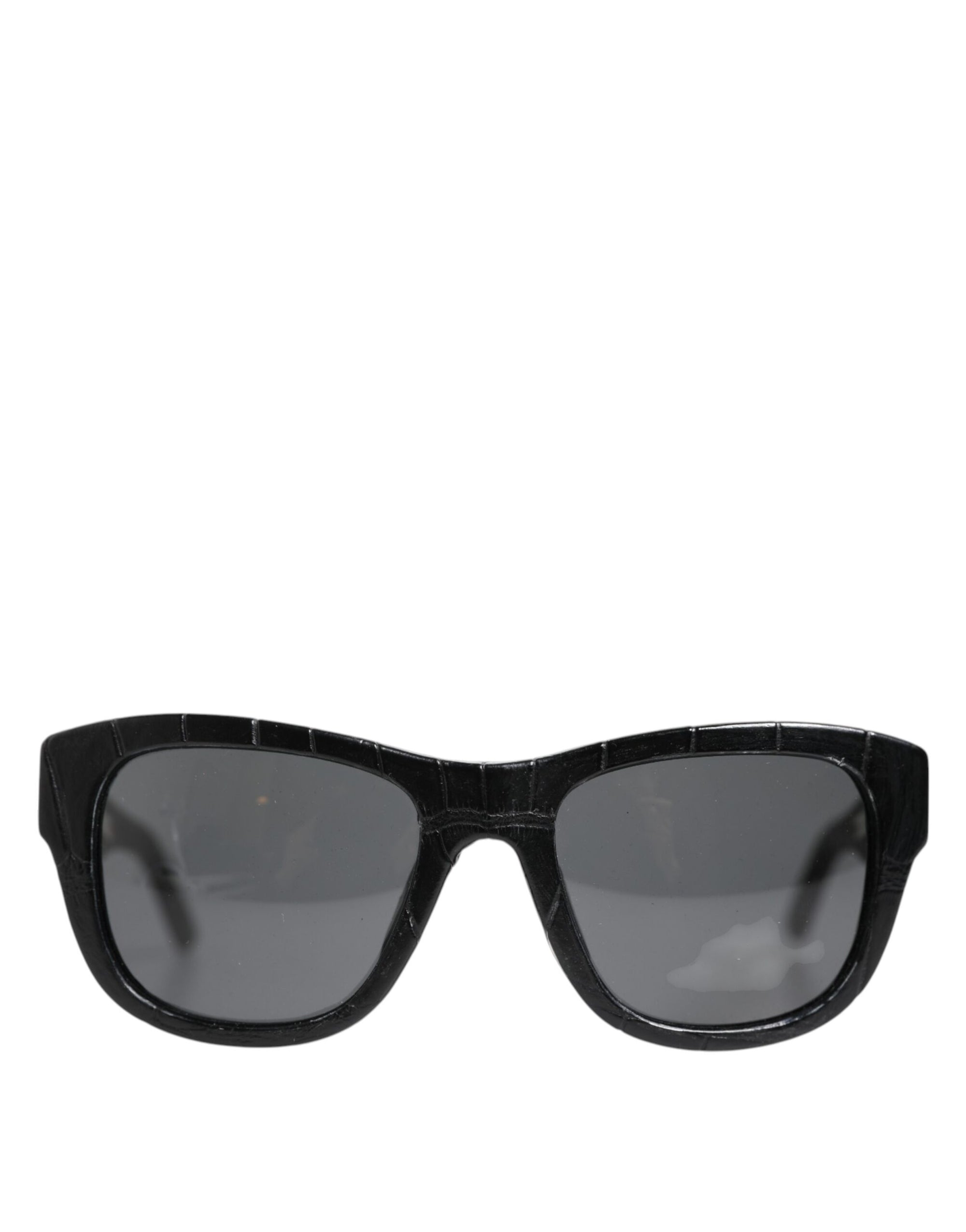 Dolce &amp; Gabbana DG4177 Black Leather Frame Tinted Lens Sunglasses