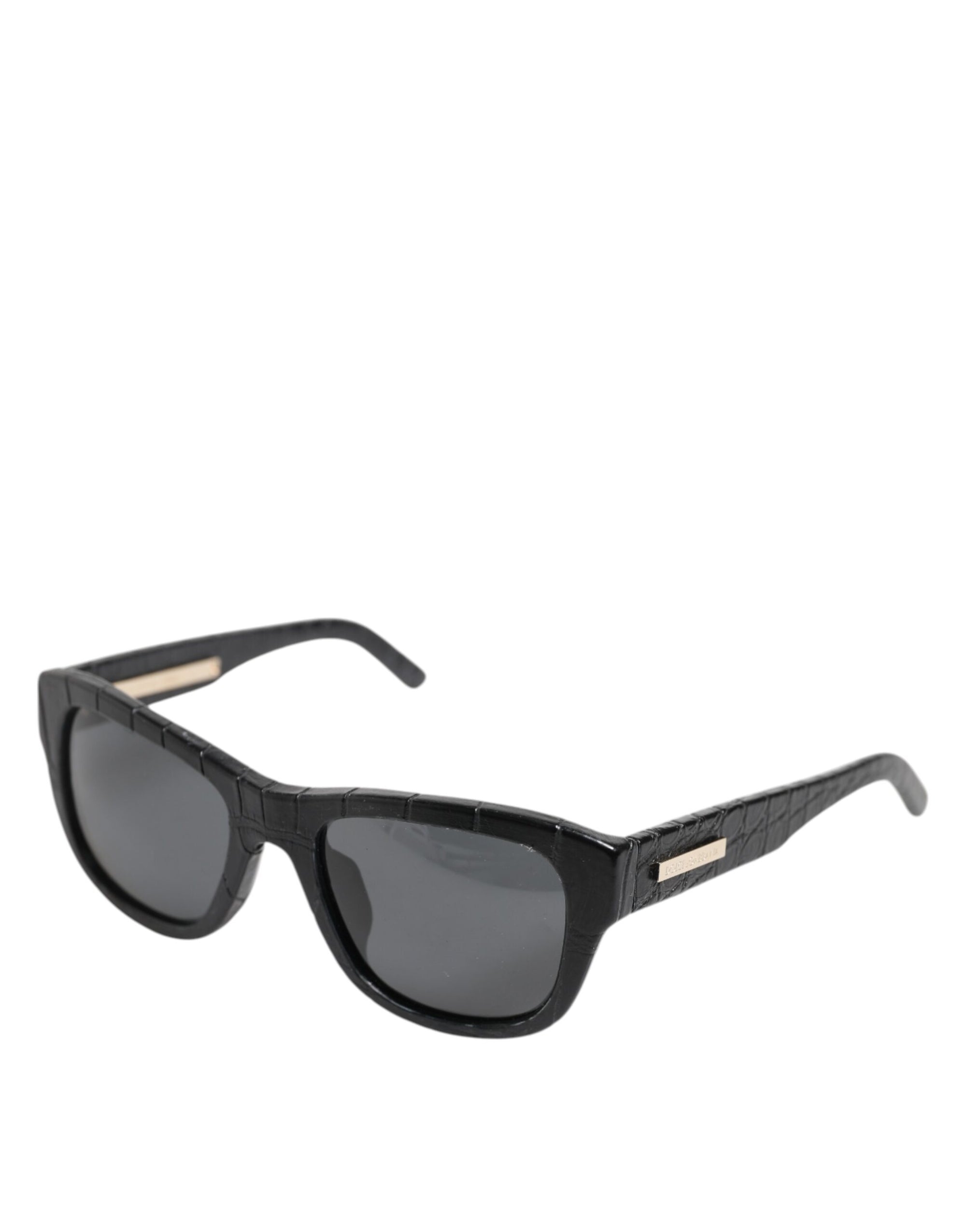 Dolce &amp; Gabbana DG4177 Black Leather Frame Tinted Lens Sunglasses