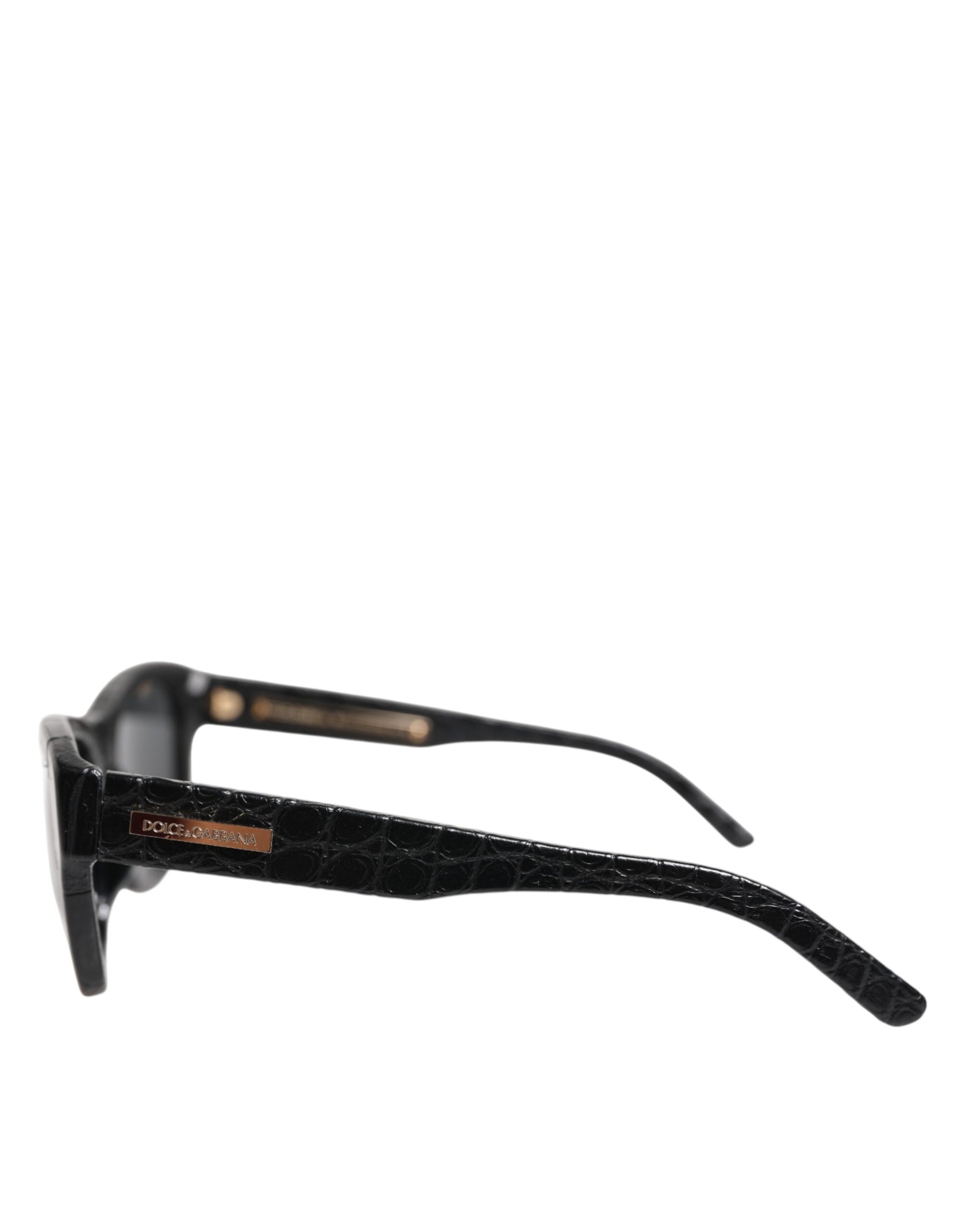 Dolce &amp; Gabbana DG4177 Black Leather Frame Tinted Lens Sunglasses
