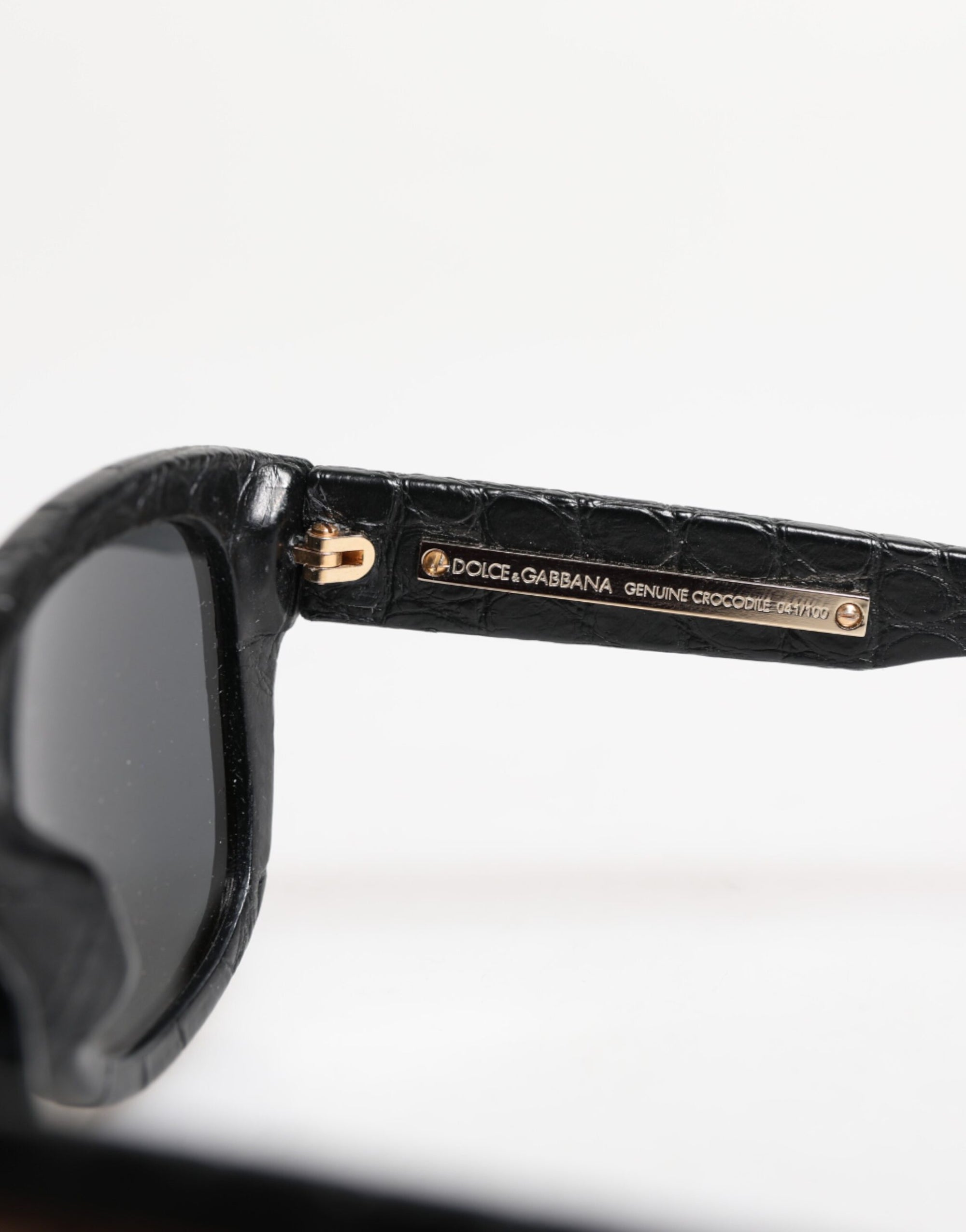 Dolce &amp; Gabbana DG4177 Black Leather Frame Tinted Lens Sunglasses