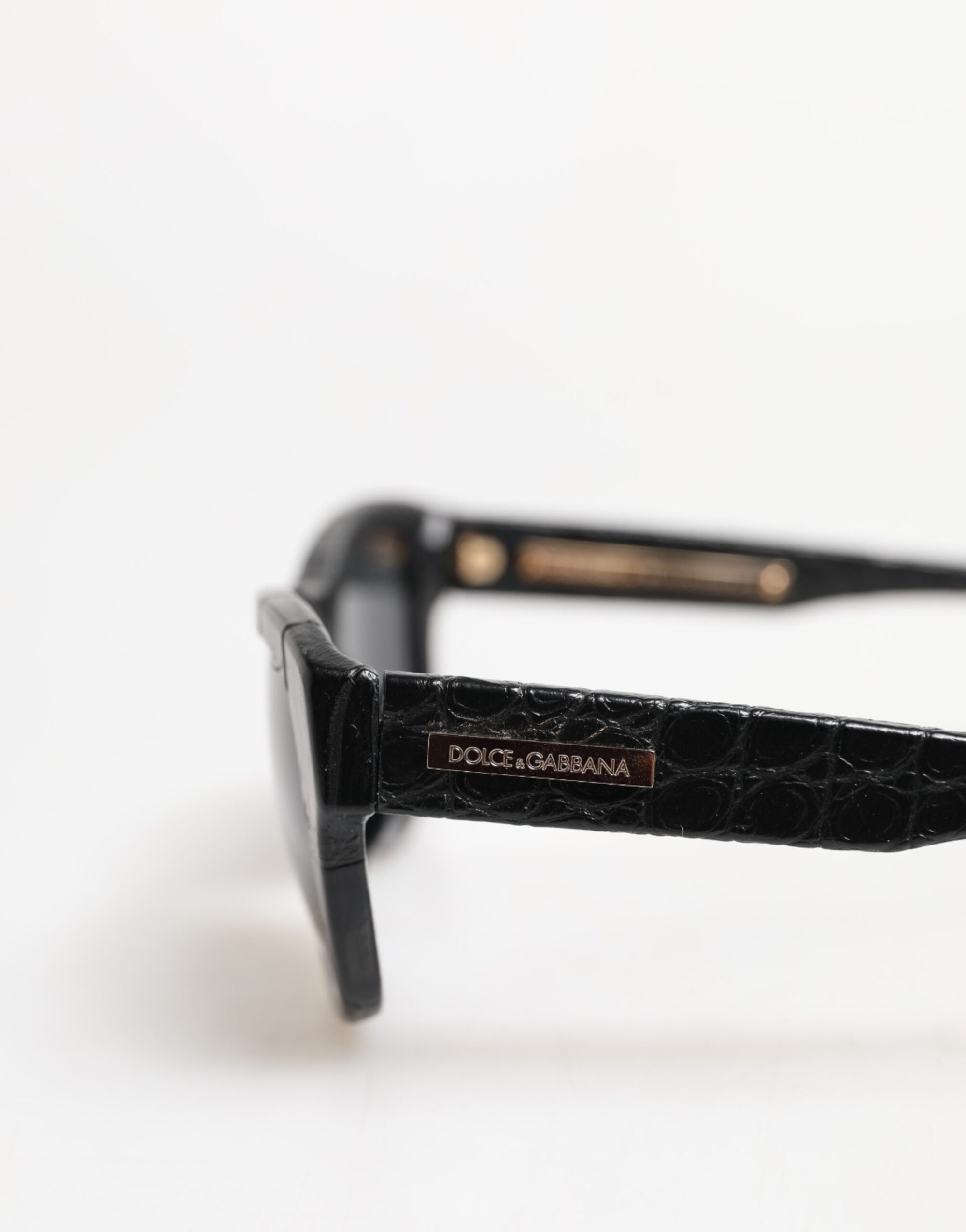 Dolce &amp; Gabbana DG4177 Black Leather Frame Tinted Lens Sunglasses