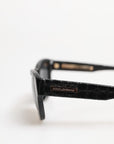 Dolce & Gabbana DG4177 Black Leather Frame Tinted Lens Sunglasses