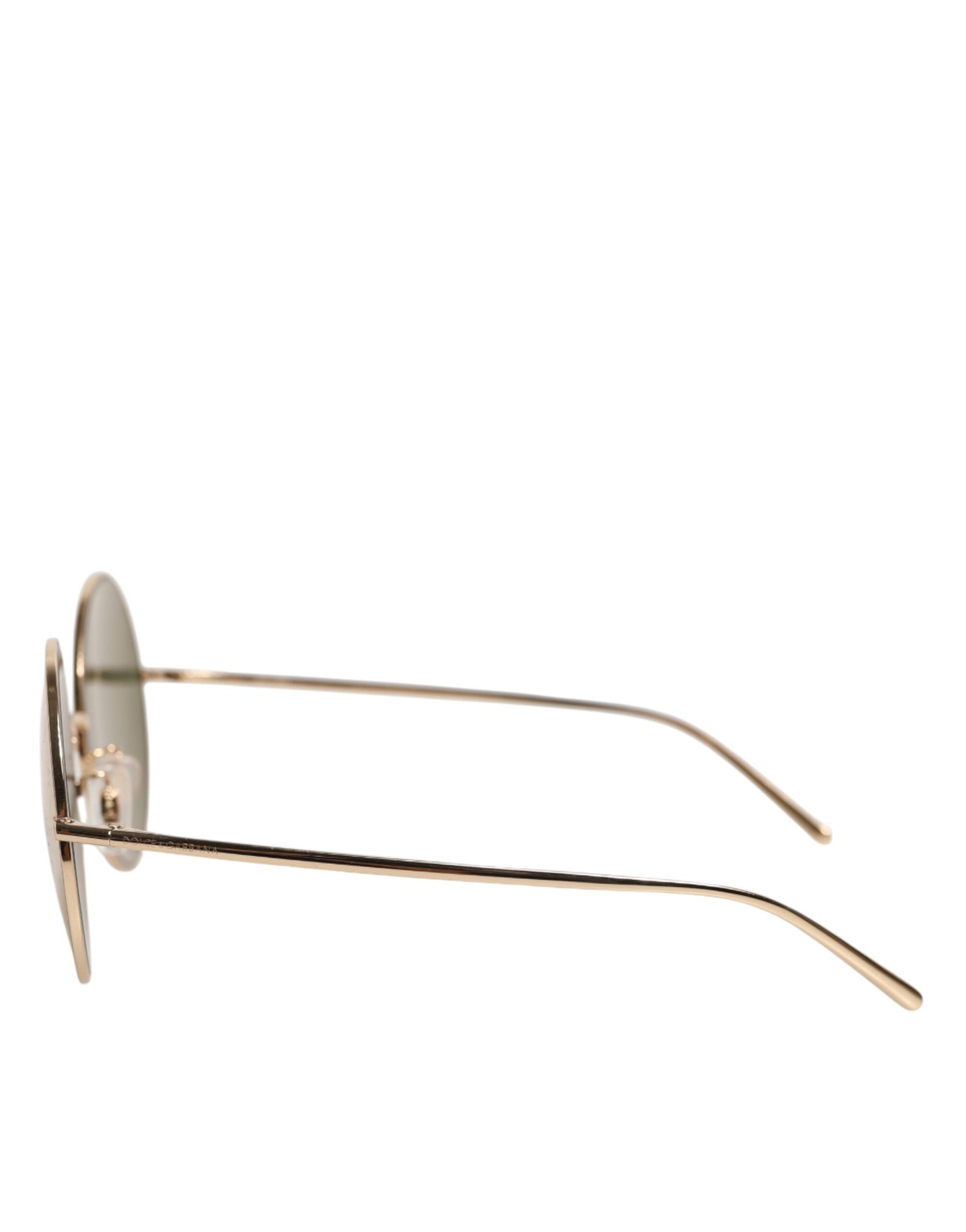 Dolce &amp; Gabbana Gold Metal Round Shades Eyewear Sunglasses