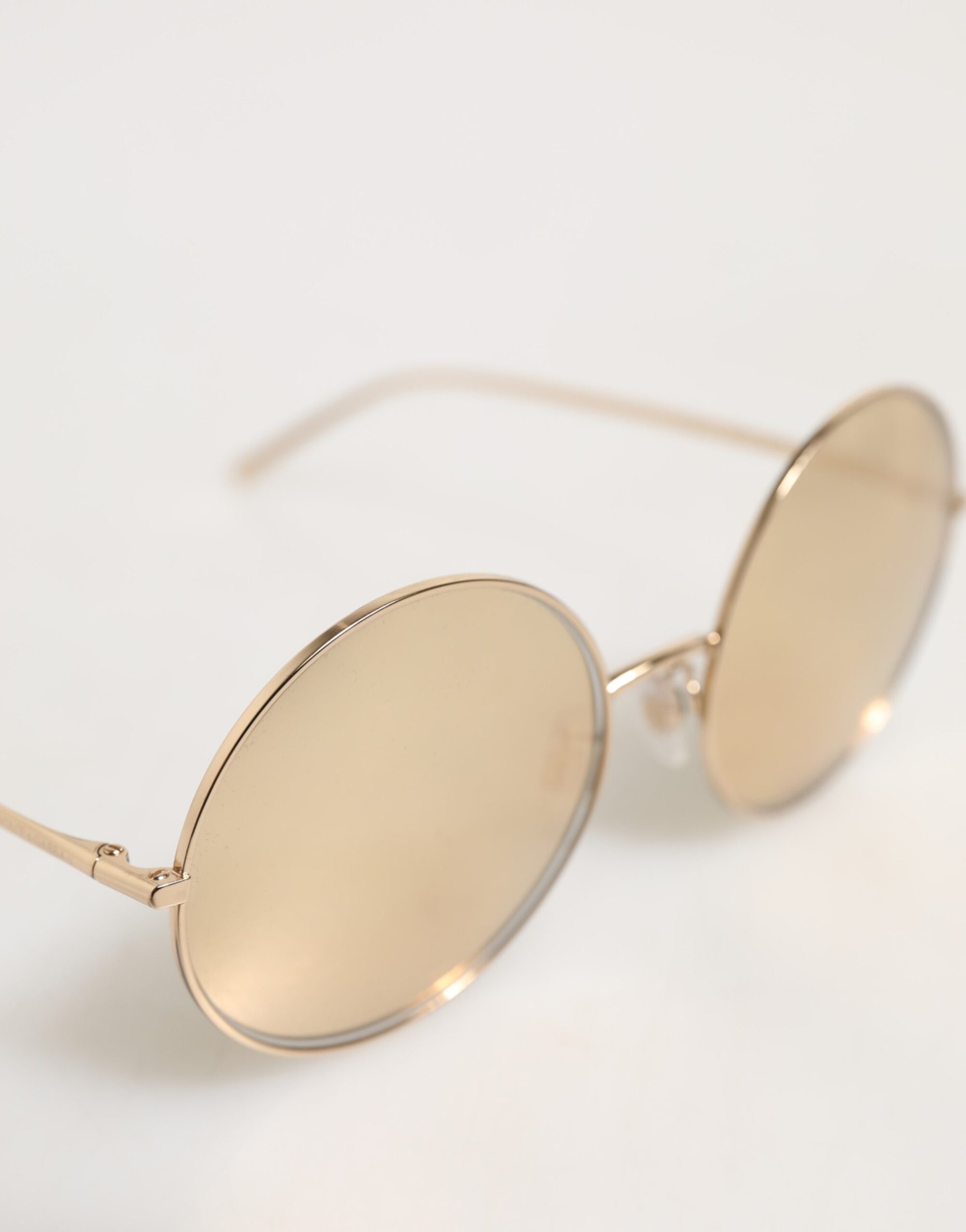 Dolce &amp; Gabbana Gold Metal Round Shades Eyewear Sunglasses