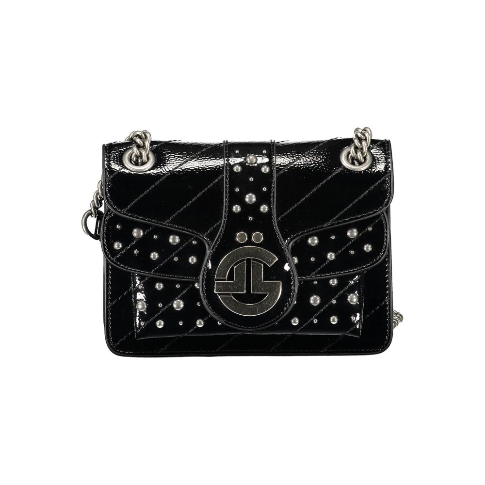 Gaelle Paris Black Polyurethane Women Shoulder Bag