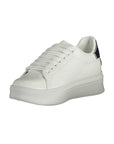 Gaelle Paris White Polyurethane Women's Sneaker