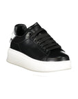 Gaelle Paris Black Polyurethane Women Sneaker