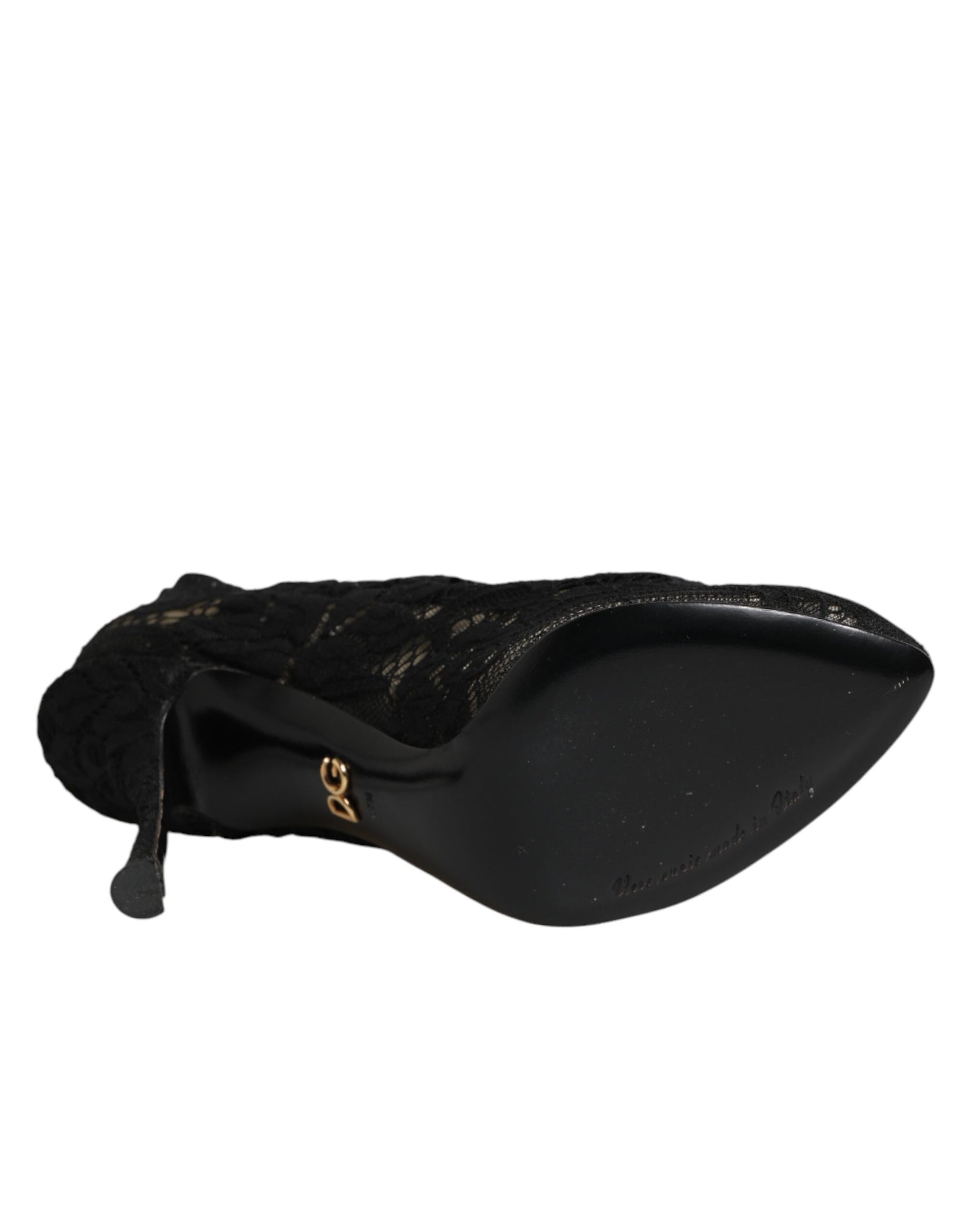 Dolce &amp; Gabbana Black Pumps Taormina Lace Socks Boots Shoes