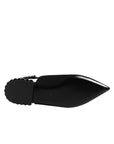 Dolce & Gabbana Black Crystal Charmeuse Slingback Shoes