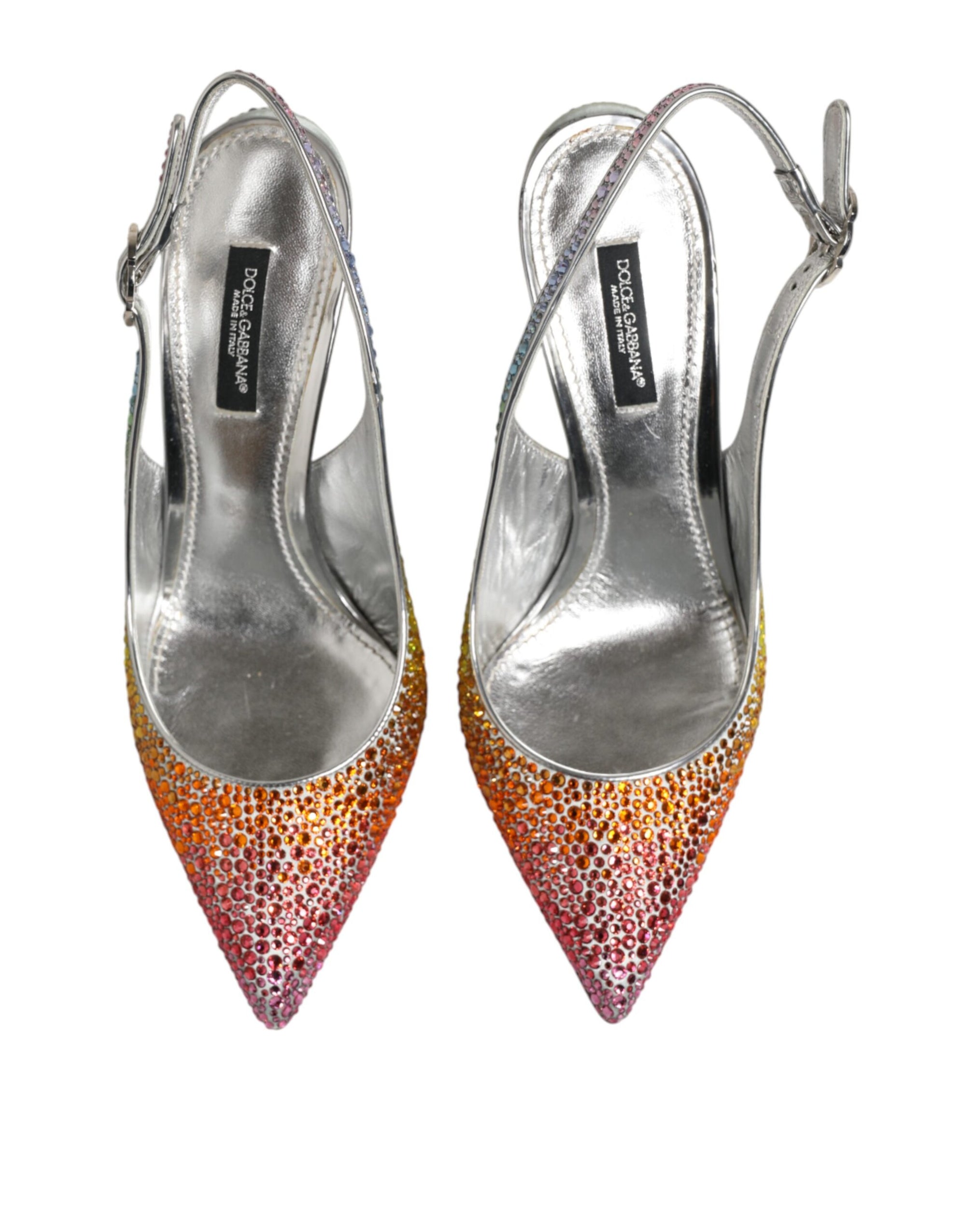 Dolce &amp; Gabbana Multicolor Sequin Slingback Pumps Shoes