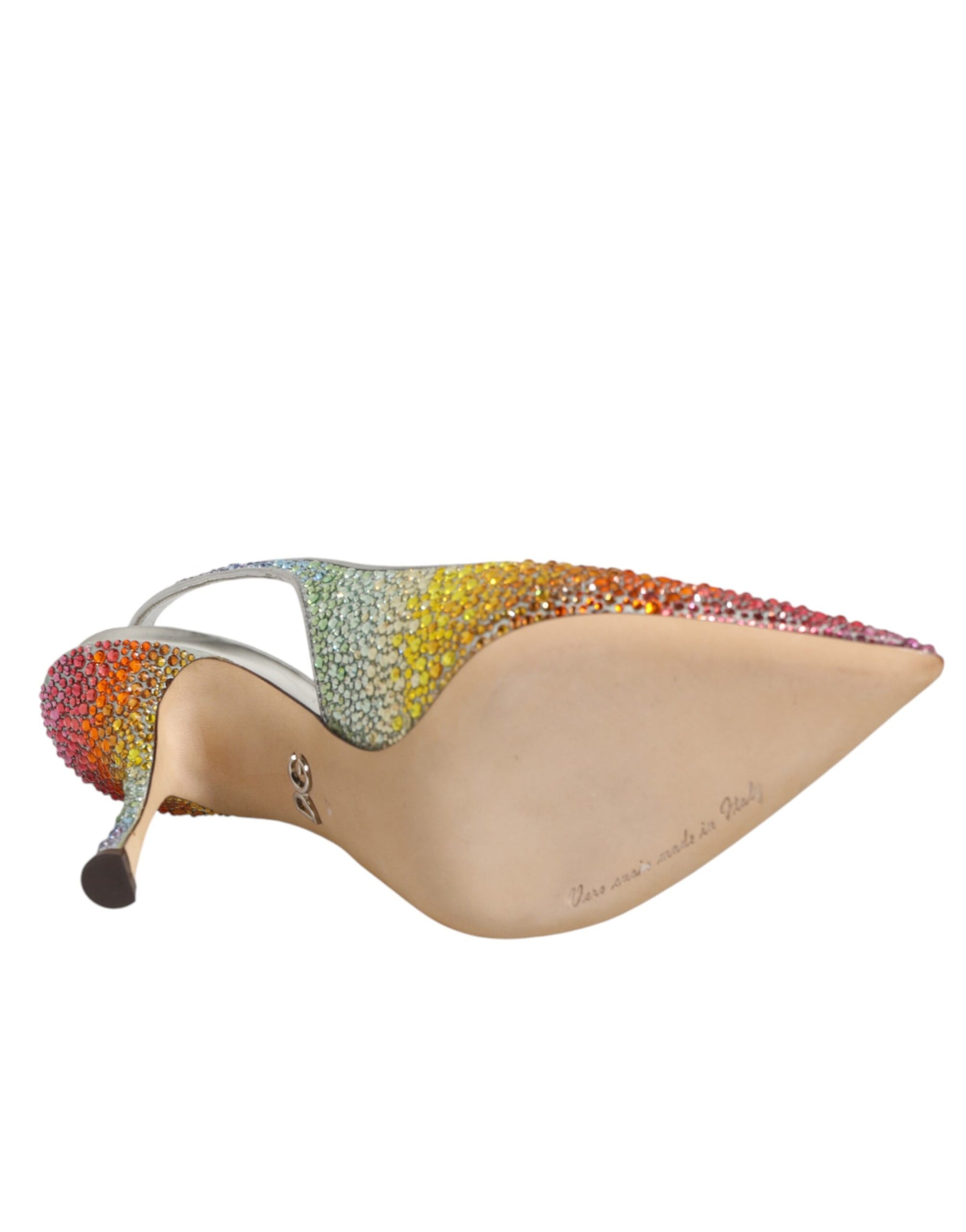 Dolce &amp; Gabbana Multicolor Sequin Slingback Pumps Shoes
