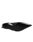 Dolce & Gabbana Black Zipper Leather Heels Slingbacks Shoes