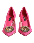 Dolce & Gabbana Pink Taormina Lace DEVOTION Pumps Shoes