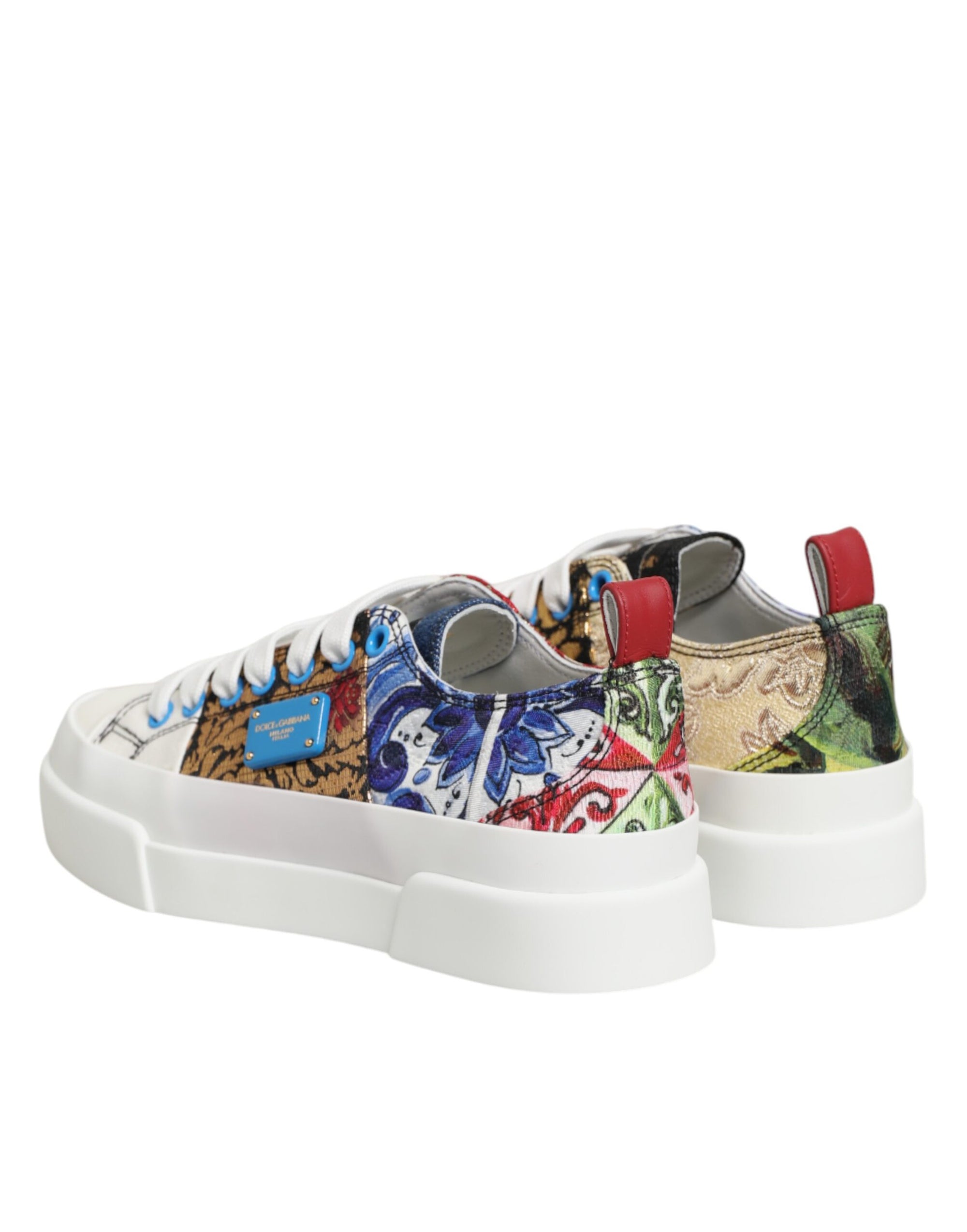 Dolce &amp; Gabbana Multicolor Patchwork Low Top Sneakers Shoes