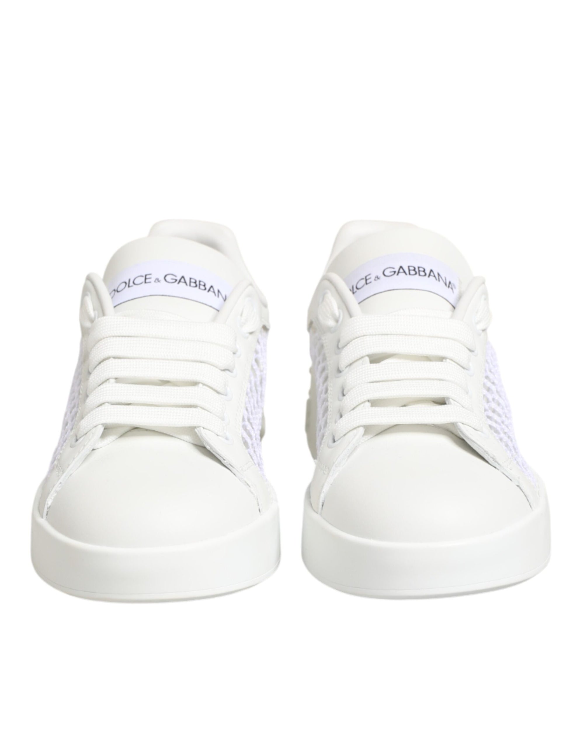 Dolce &amp; Gabbana White Mesh Inserts Low Top Sneakers Shoes