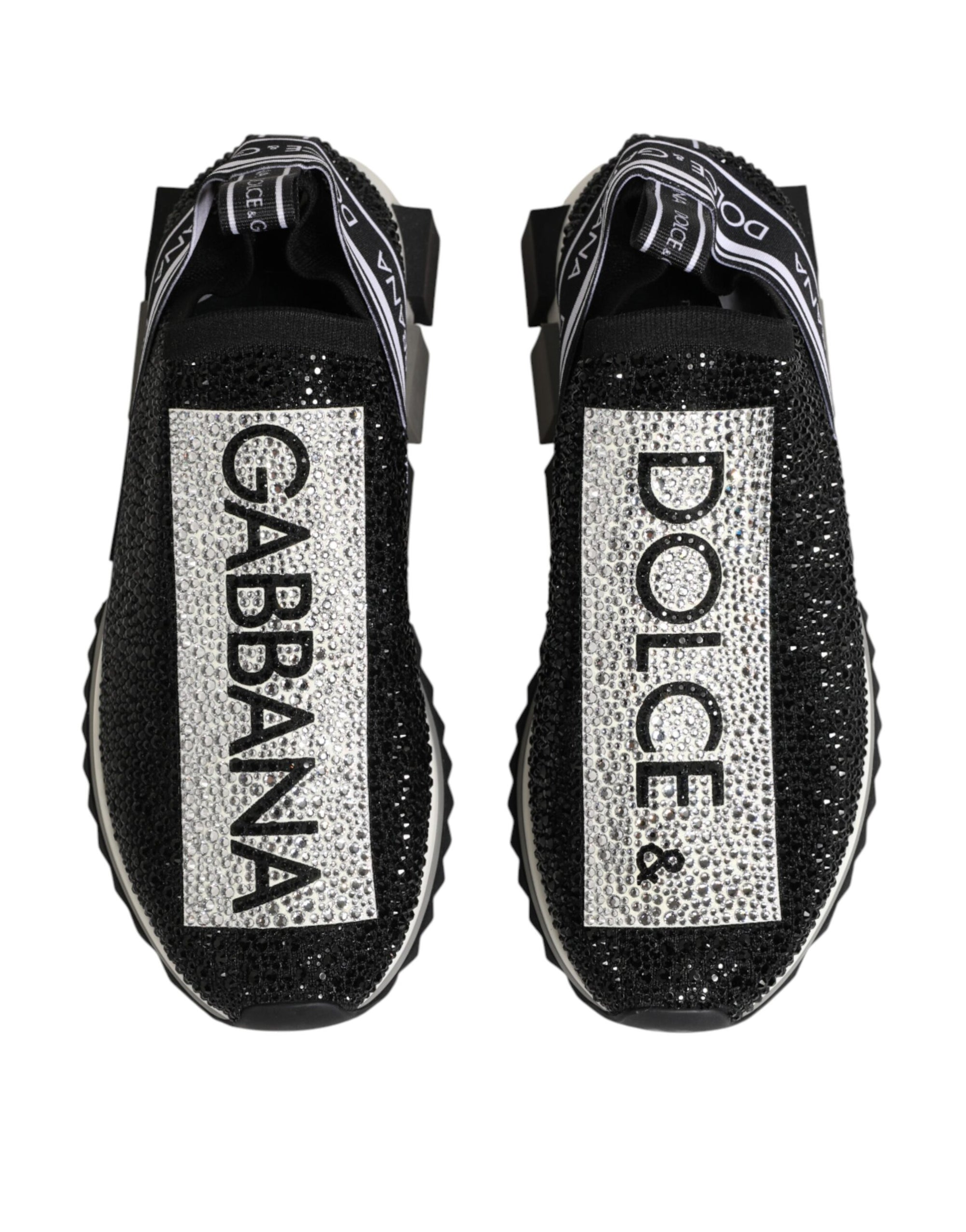 Dolce &amp; Gabbana Black Silver Slip On Sorrento Sneakers Shoes