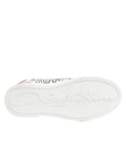 Dolce & Gabbana White Leather Graffiti Low Top Sneakers Shoes