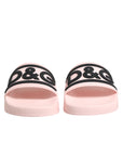 Dolce & Gabbana Pink Rubber Slides Sandals Beachwear Shoes