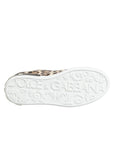Dolce & Gabbana Brown Leather Leopard Low Top Sneakers Shoes