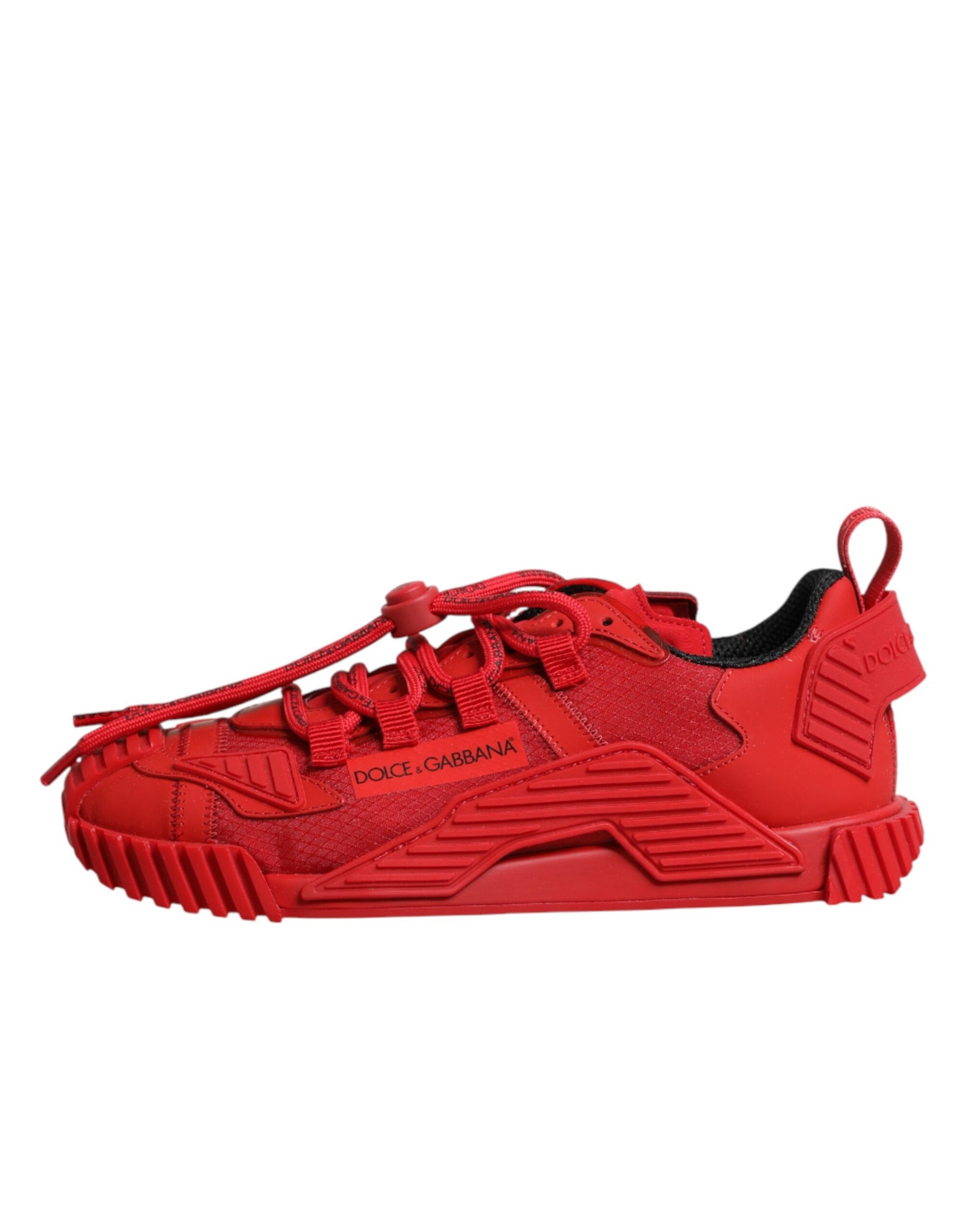 Dolce &amp; Gabbana Red Logo Lace Low Top NS1 Sneakers Shoes