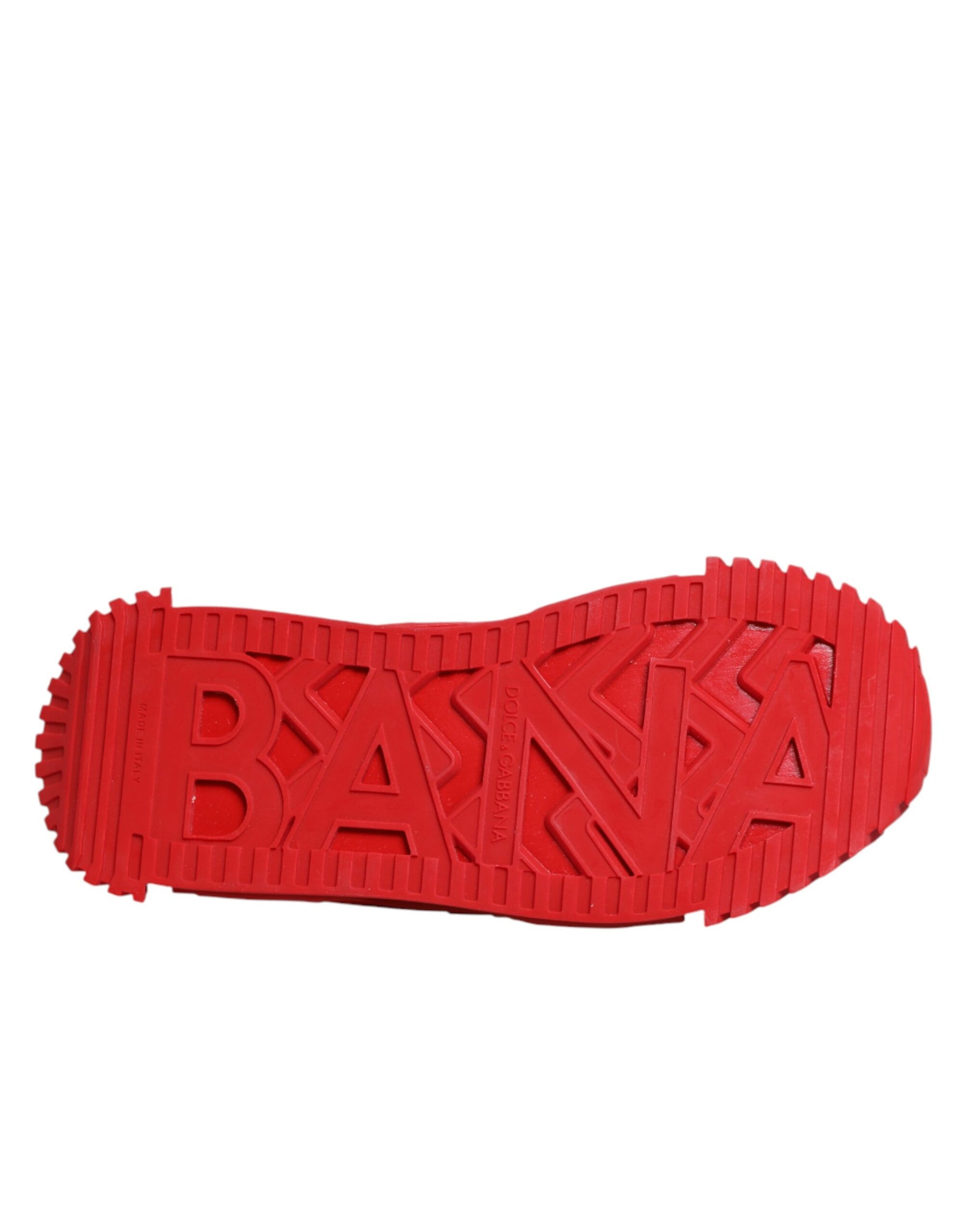 Dolce &amp; Gabbana Red Logo Lace Low Top NS1 Sneakers Shoes