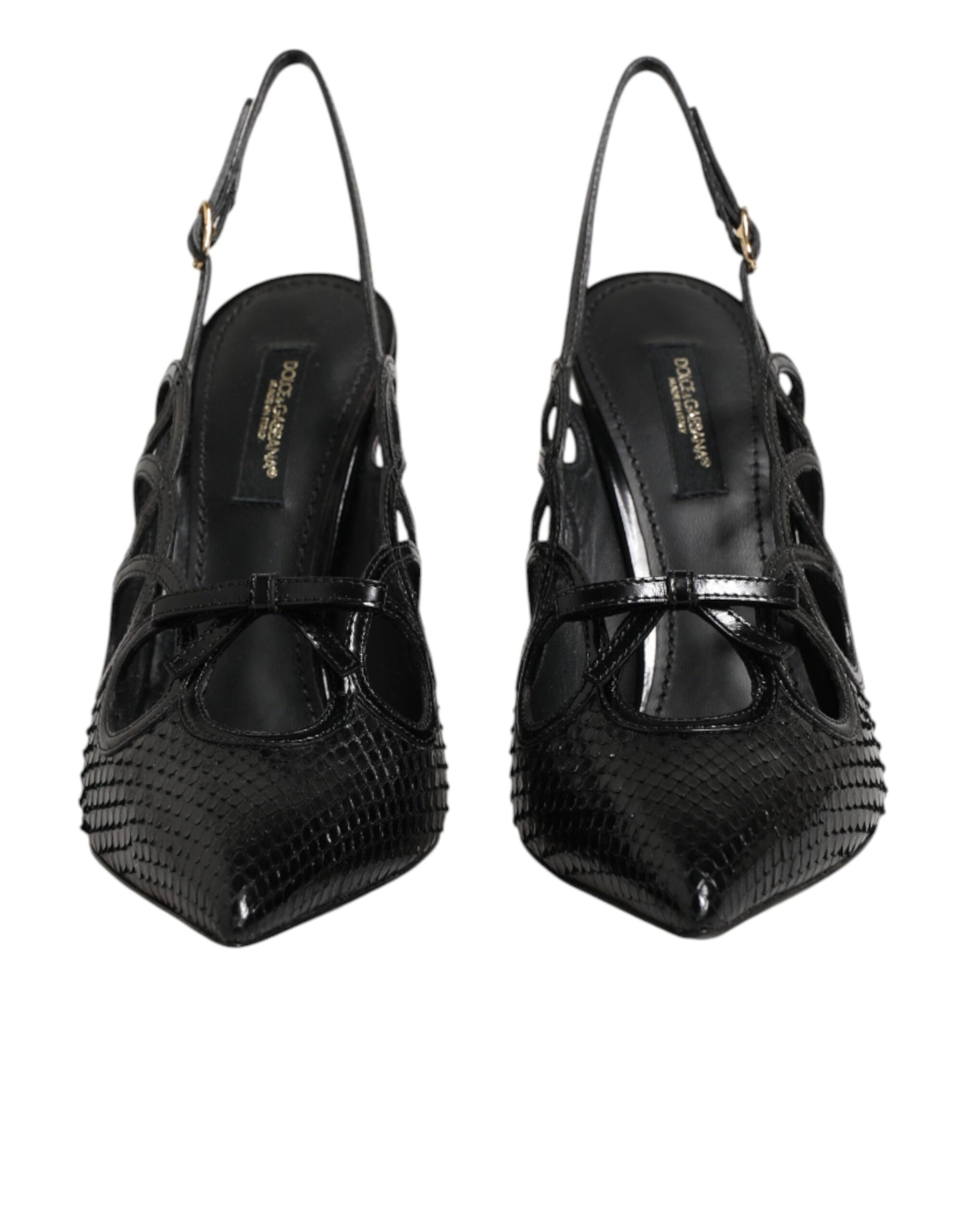 Dolce &amp; Gabbana Leather High Heels Slingback Shoes