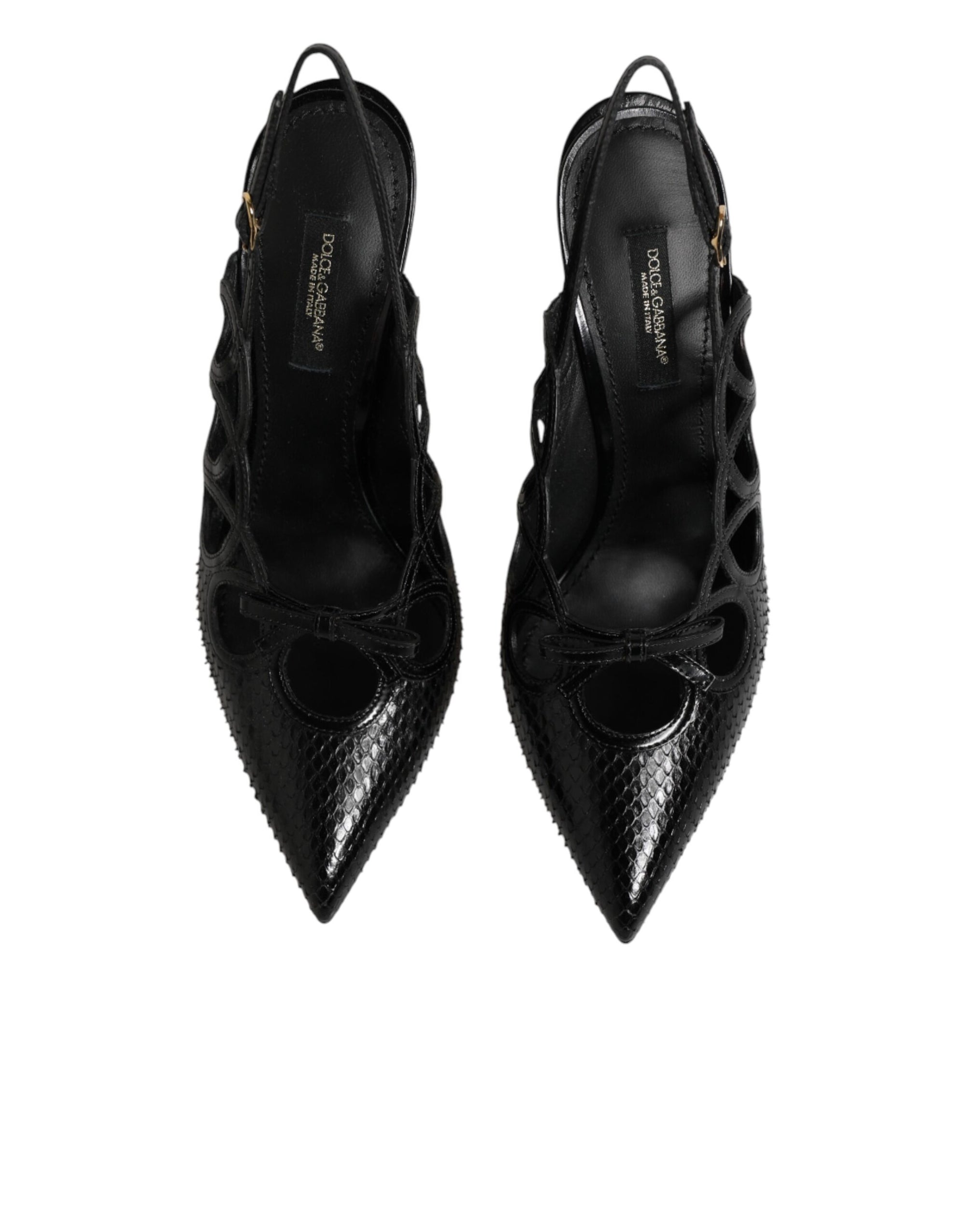 Dolce &amp; Gabbana Leather High Heels Slingback Shoes