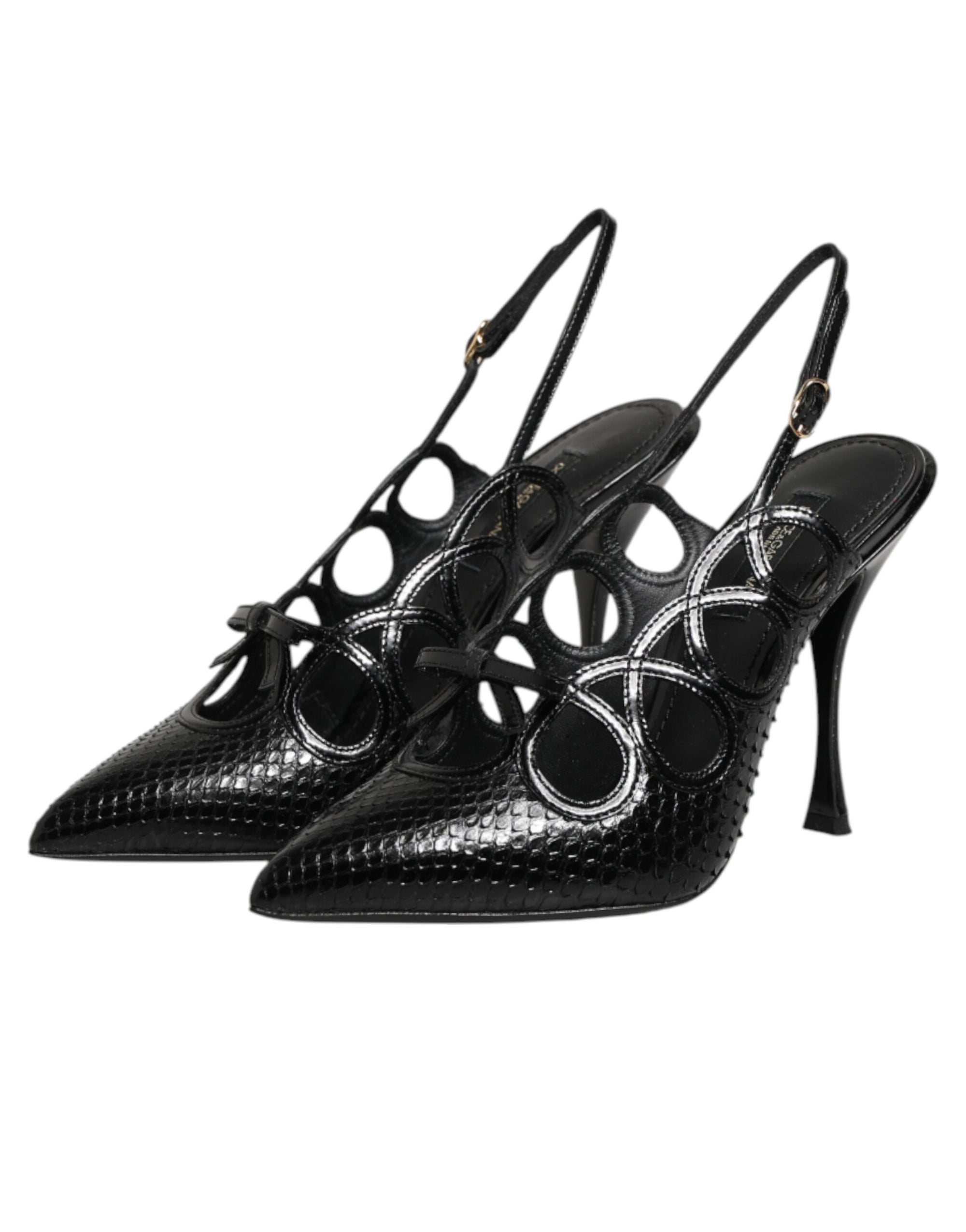 Dolce &amp; Gabbana Leather High Heels Slingback Shoes