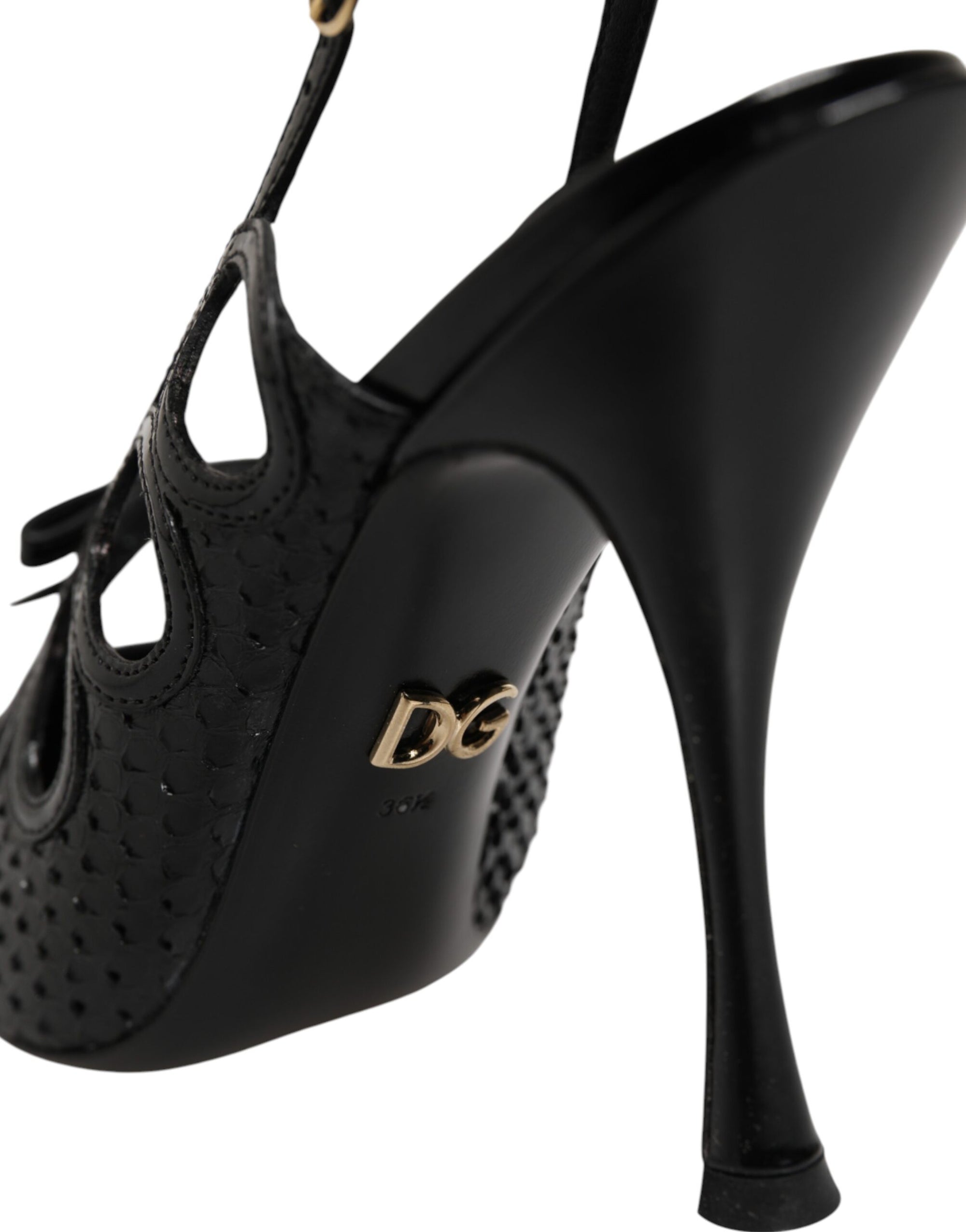 Dolce &amp; Gabbana Leather High Heels Slingback Shoes