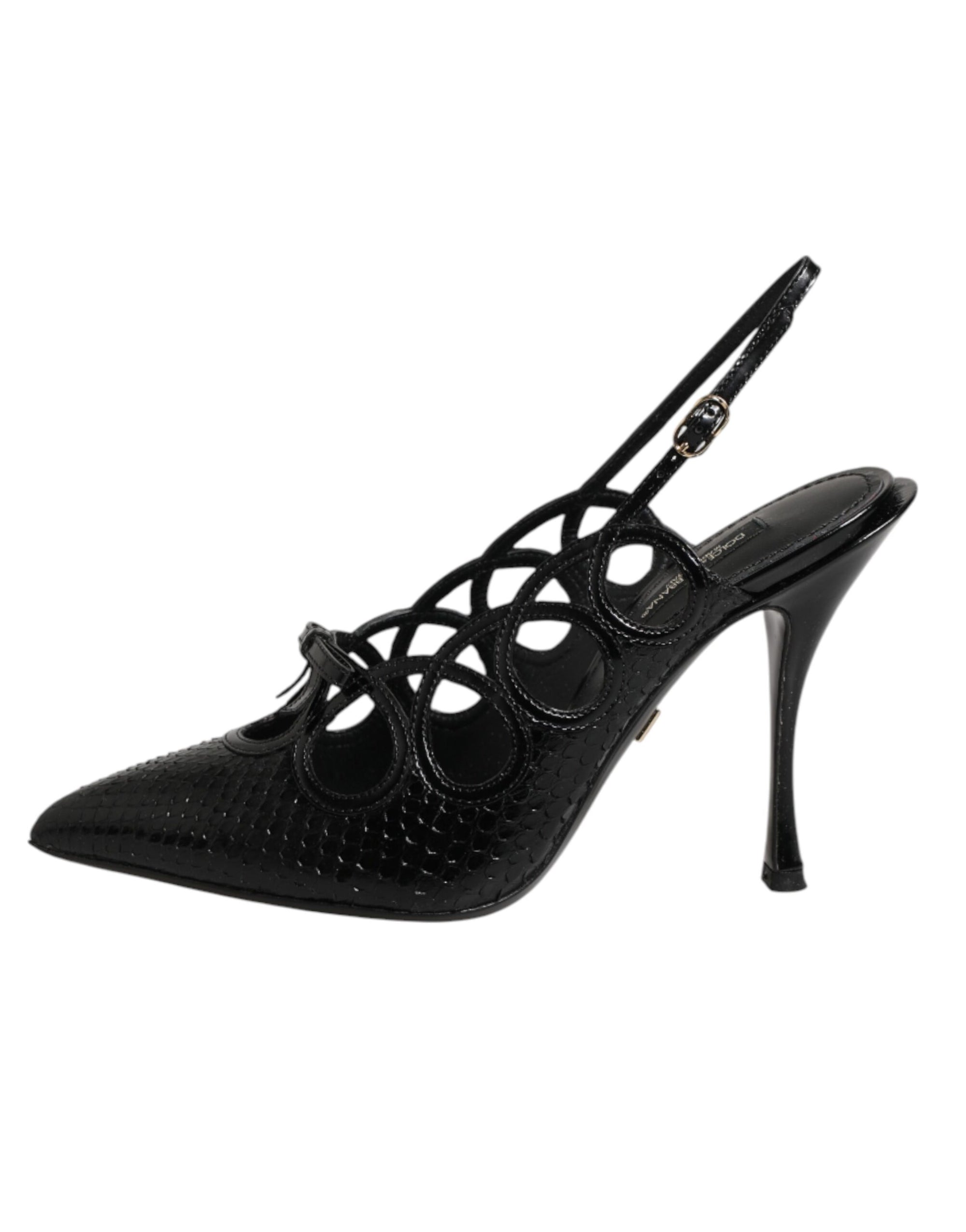 Dolce &amp; Gabbana Leather High Heels Slingback Shoes