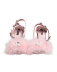 Dolce & Gabbana Pink Sequined Ankle Strap Sandals Shoes