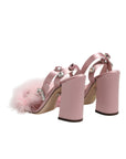Dolce & Gabbana Pink Sequined Ankle Strap Sandals Shoes