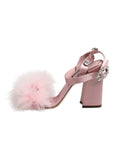 Dolce & Gabbana Pink Sequined Ankle Strap Sandals Shoes