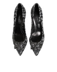 Dolce & Gabbana Silver Lace DG Amore Heels Pumps Shoes