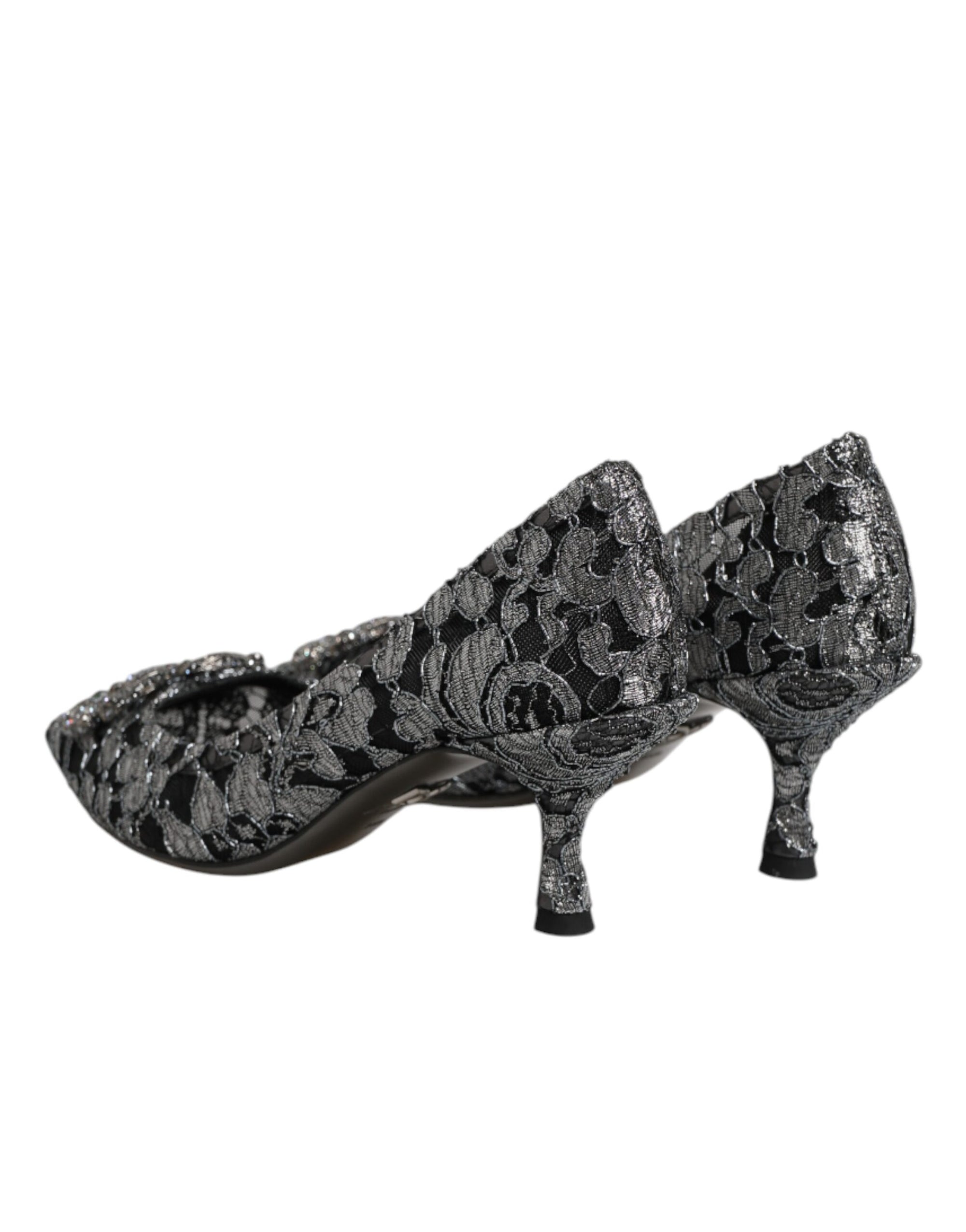Dolce &amp; Gabbana Silver Lace DG Amore Heels Pumps Shoes