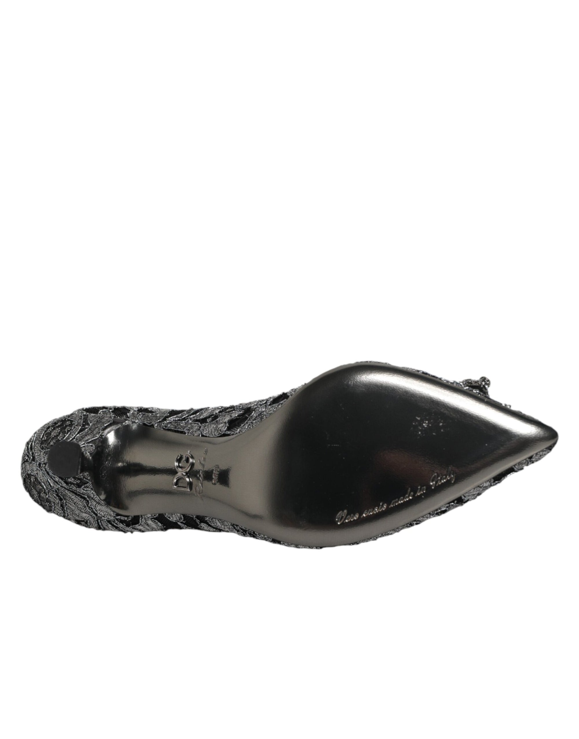 Dolce &amp; Gabbana Silver Lace DG Amore Heels Pumps Shoes