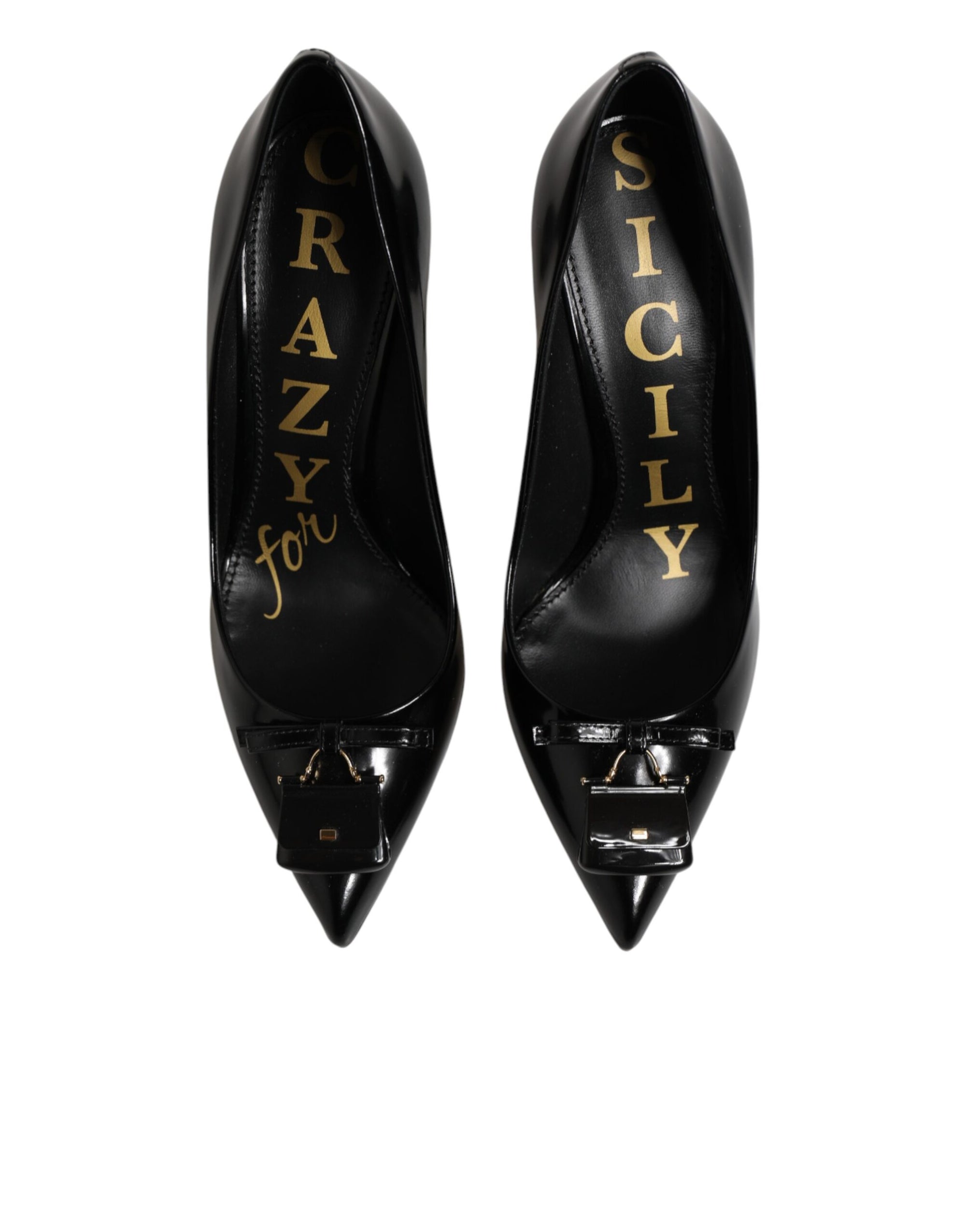 Dolce &amp; Gabbana Black Bag Embellished Heels Pumps Shoes